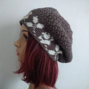 Bonnet slouchy motif jacquard